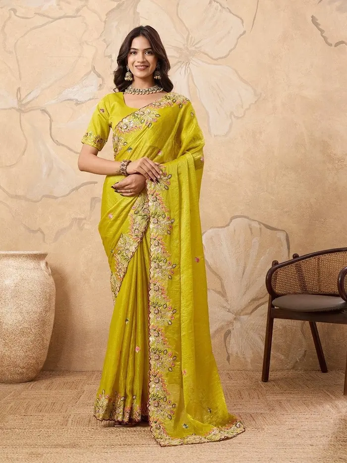 Jacquard zari saree